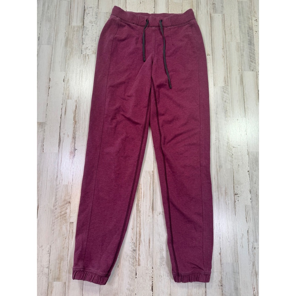 Lululemon Scuba Jogger Womens 4 Burgundy Red High Rise Heathered Sweatpants